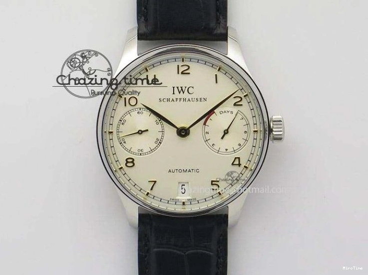 MIROTIME 0521 Affordable Portuguese Real PR Real Annual Calendar IW5035 ZF 1:1 Best Edition White Dial Blue Markers on Blue Leather Strap A 7143